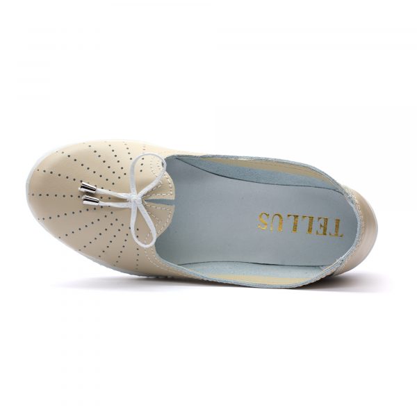 Pantofi piele “Tellus” 72-01, Bej - imagine 7
