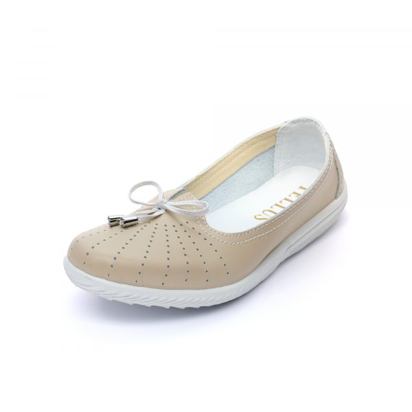 Pantofi piele “Tellus” 72-01, Bej - imagine 4