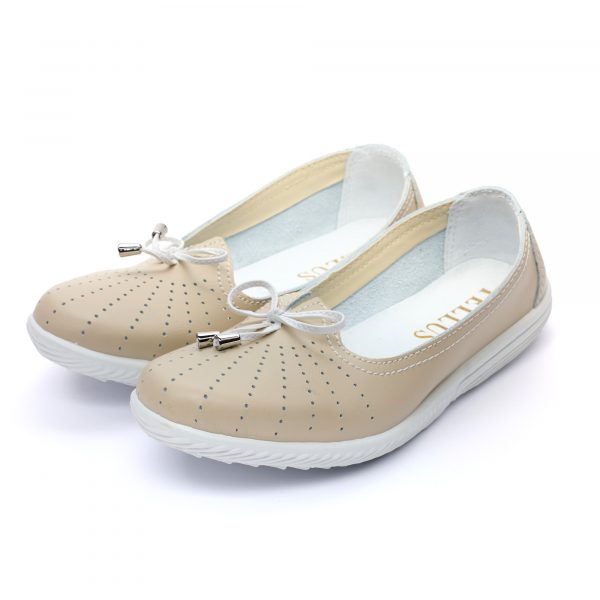 Pantofi piele “Tellus” 72-01, Bej - imagine 3