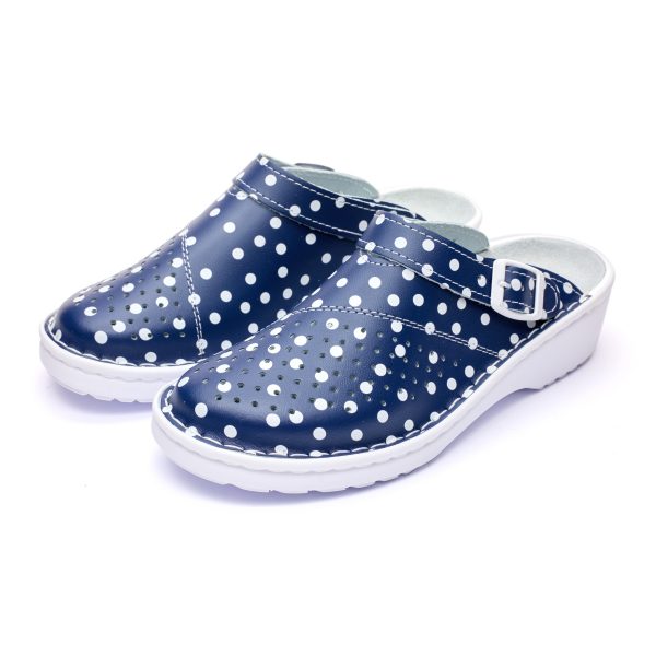 Saboti medicali piele dama Medibut  09L, Albastru inchis - imagine 3