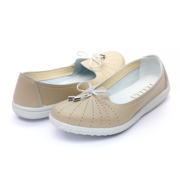 Pantofi piele “Tellus” 72-01, Bej - imagine 2