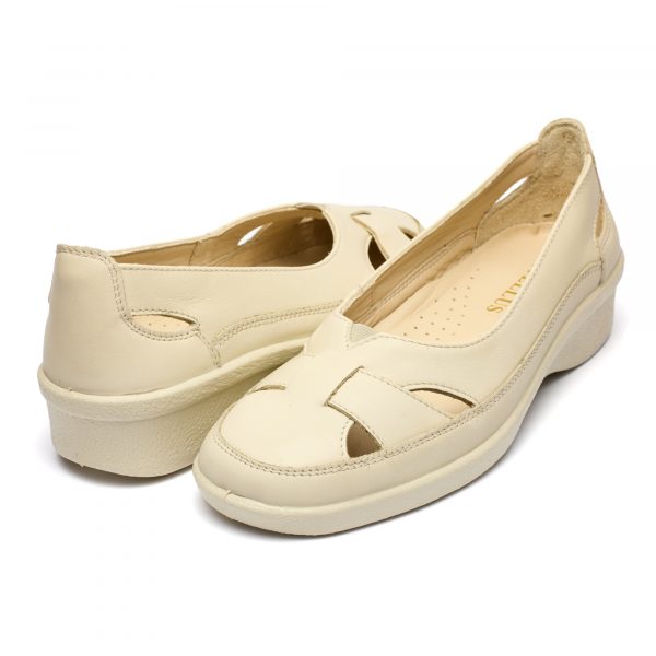 Pantofi piele dama 02-19, Bej - imagine 2