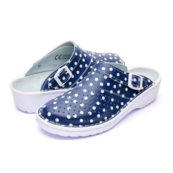 Saboti medicali piele dama Medibut  09L, Albastru inchis - imagine 2