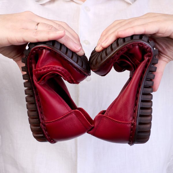 Pantofi piele dama W043221, Bordo - imagine 4