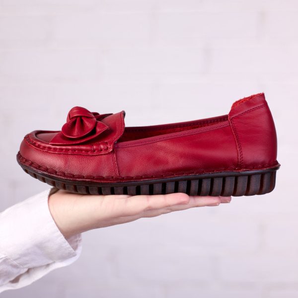 Pantofi piele dama W043221, Bordo - imagine 6