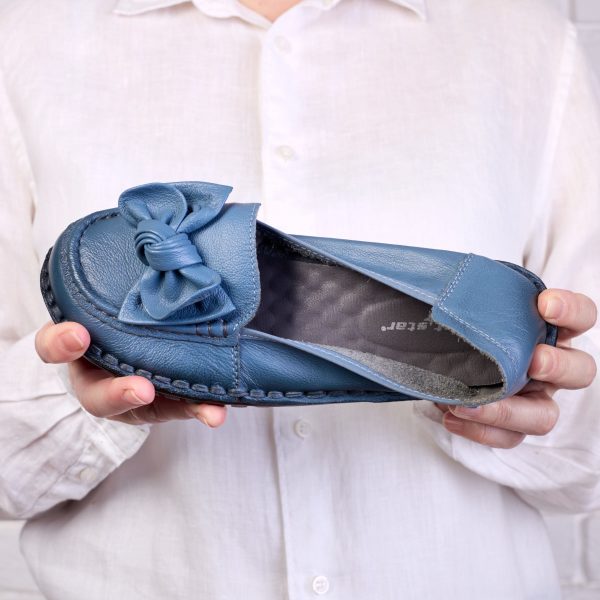 03 (1) Pantofi piele dama W043221, Albastru - imagine 6