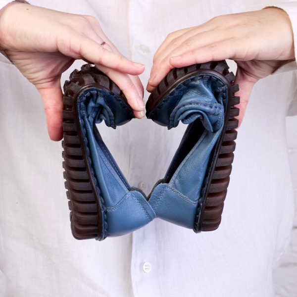 03 (2) Pantofi piele dama W043221, Albastru - imagine 4