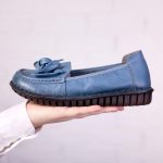 Pantofi piele dama W043221, Albastru - imagine 5