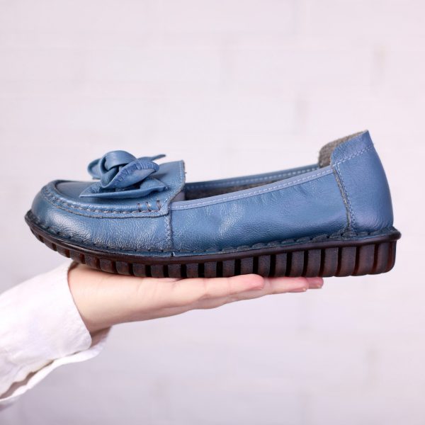 03 (3) Pantofi piele dama W043221, Albastru - imagine 5