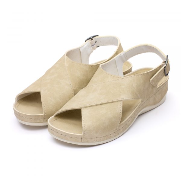 Sandale dama "Tellus" 25-60, Bej - imagine 3