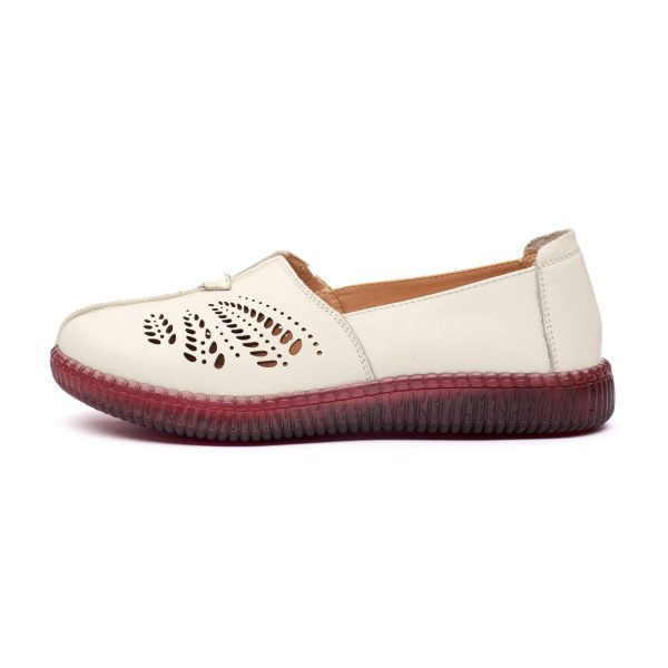 Pantofi piele dama  W043211, Bej deschis - imagine 4