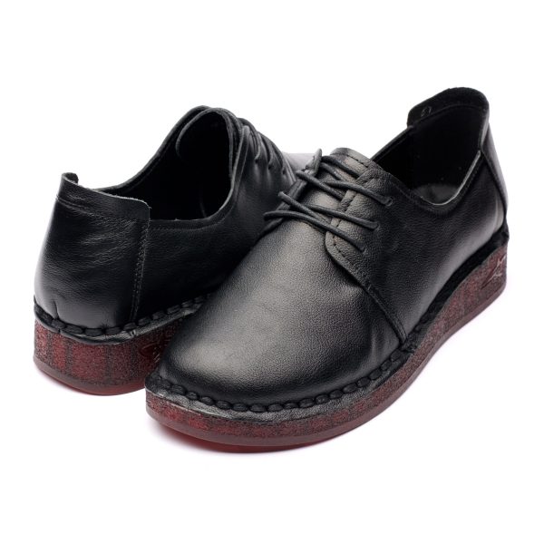 Pantofi piele dama W043207, Negru - imagine 3