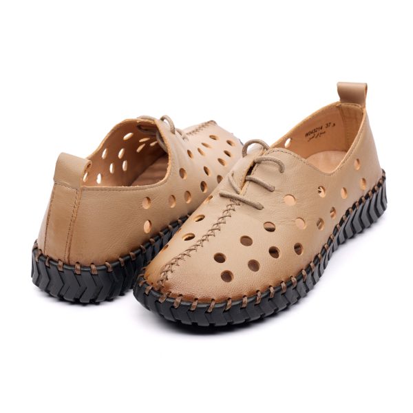 Pantofi piele dama W043214, Bej - imagine 3