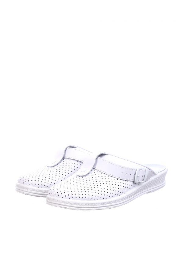 Saboti medicali piele Tellus 74-08/04/01, Alb - imagine 2