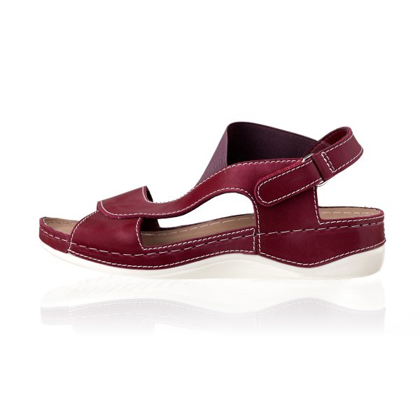 13 (2) Sandale dama "Tellus" 25-24, Bordo - imagine 4