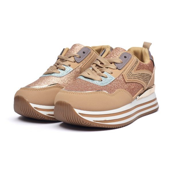 Pantofi sport dama 9139, Bej - imagine 2