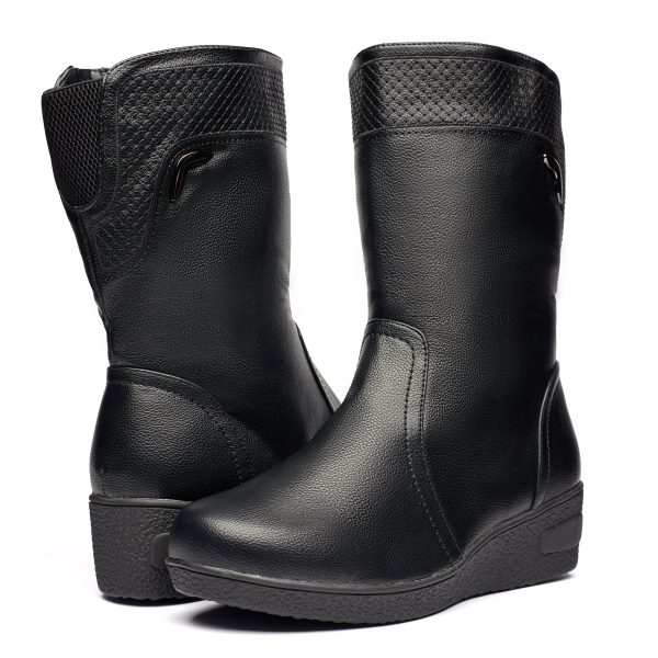 Cizme inblaniti dama 88330, Negru - imagine 3