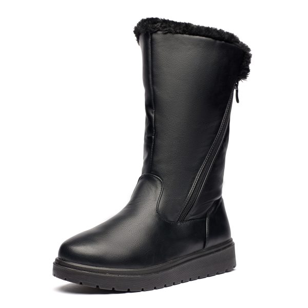 241027_06_07 Cizme inblaniti dama J23-A, Negru - imagine 4