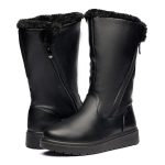 Cizme inblaniti dama J23-A, Negru - imagine 3