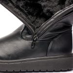 Cizme inblaniti dama J23-A, Negru - imagine 7