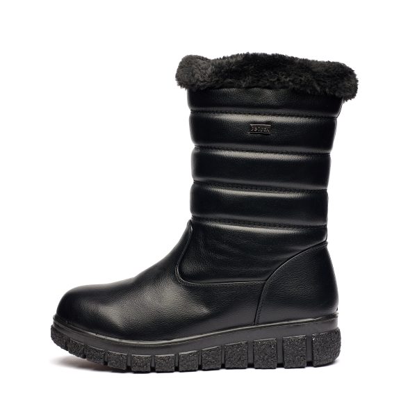 Cizme inblaniti dama J25-3, Negru - imagine 4