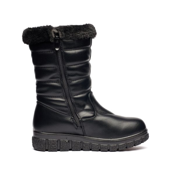 Cizme inblaniti dama J25-3, Negru - imagine 5