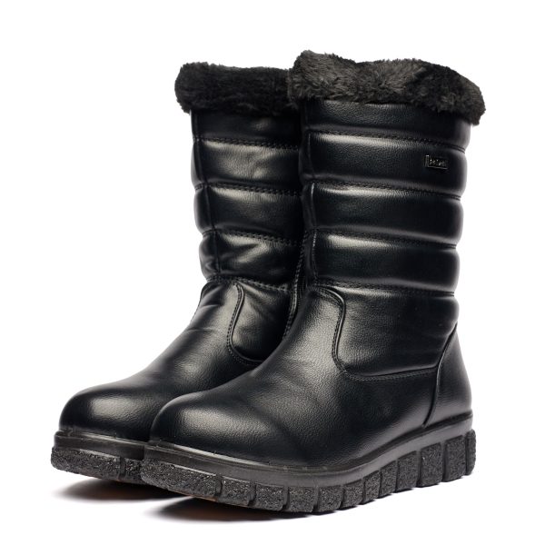 Cizme inblaniti dama J25-3, Negru - imagine 2