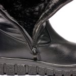 Cizme inblaniti dama J25-1, Negru - imagine 7