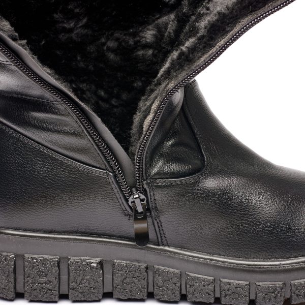 Cizme inblaniti dama J25-1, Negru - imagine 7