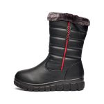 Cizme inblaniti dama J25-1, Negru - imagine 4