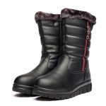 Cizme inblaniti dama J25-1, Negru - imagine 2