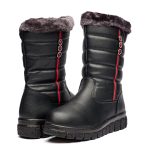 Cizme inblaniti dama J25-1, Negru - imagine 3