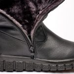 Cizme inblaniti dama J25-3, Negru - imagine 7