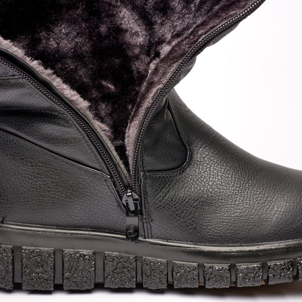 Cizme inblaniti dama J25-3, Negru - imagine 7