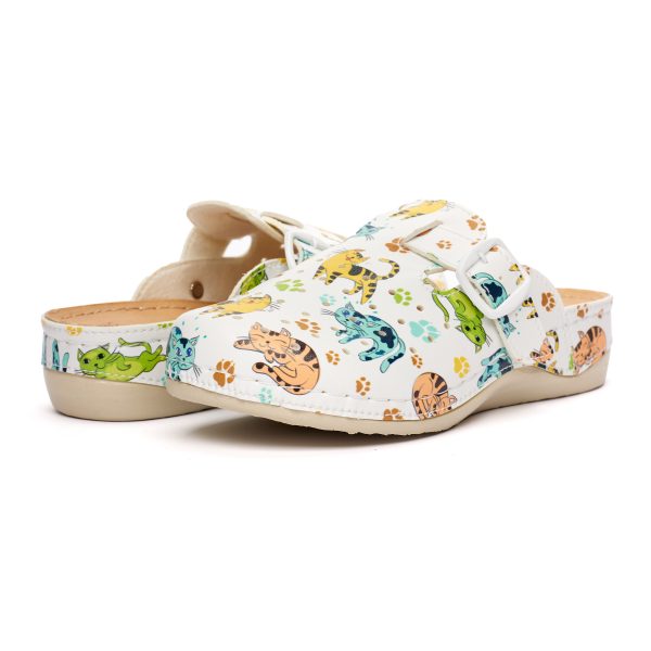 Saboti medicali dama "Tellus" 25-19, Pisicute amprenta - imagine 3