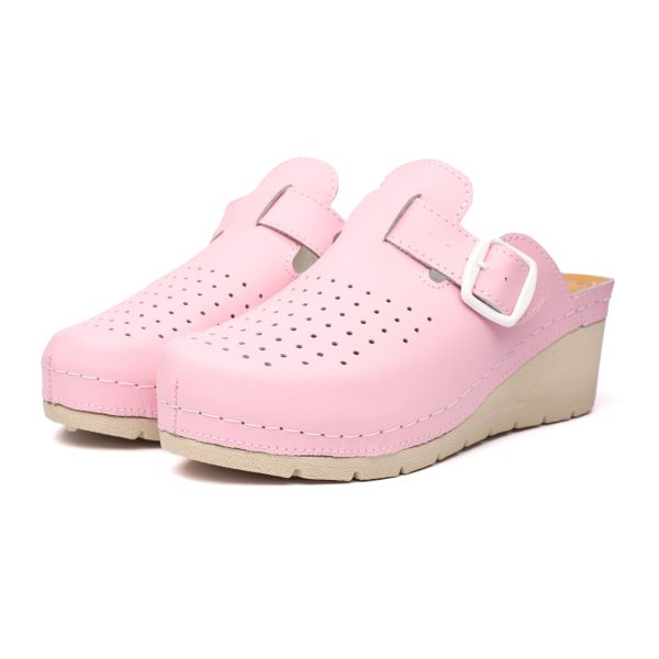 Saboti medicali piele dama Tellus 27-09, Roz - imagine 2