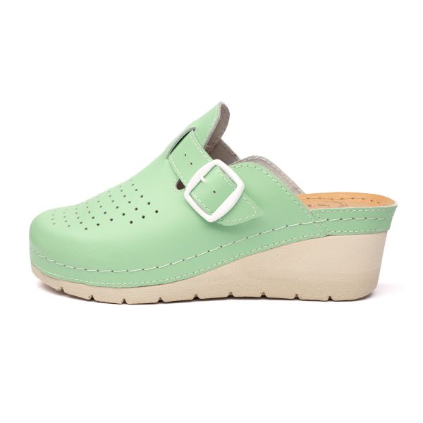 Saboti medicali piele dama Tellus 27-09, Verde - imagine 4