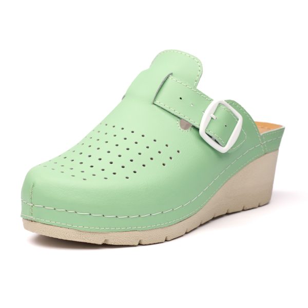 Saboti medicali piele dama Tellus 27-09, Verde - imagine 6