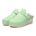 Saboti medicali piele dama Tellus 27-09, Verde - imagine 2