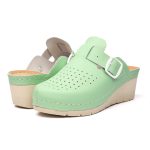 Saboti medicali piele dama Tellus 27-09, Verde - imagine 3