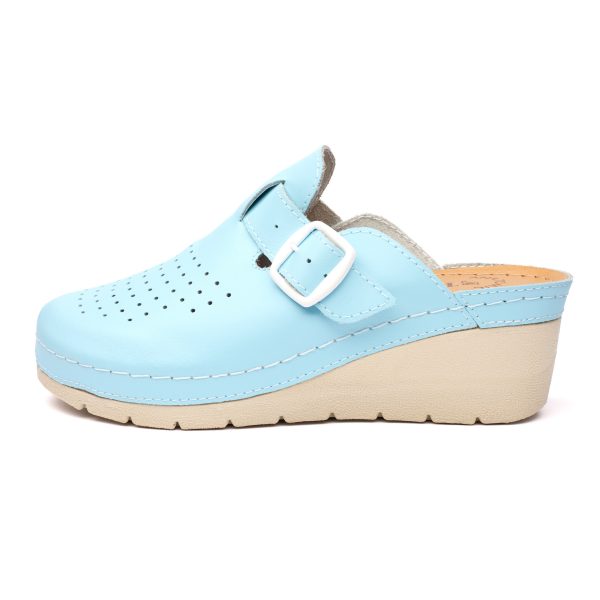 Saboti medicali piele dama Tellus 27-09, Albastru - imagine 4