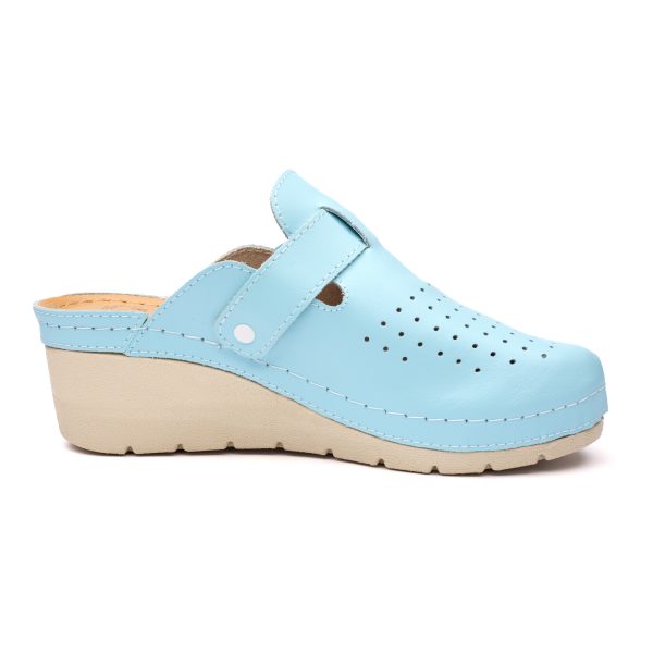 Saboti medicali piele dama Tellus 27-09, Albastru - imagine 5