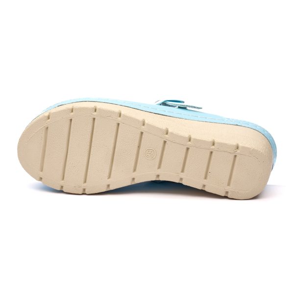 Saboti medicali piele dama Tellus 27-09, Albastru - imagine 9