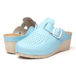 Saboti medicali piele dama Tellus 27-09, Albastru - imagine 3