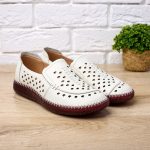 Pantofi piele dama  W043213, Bej deschis