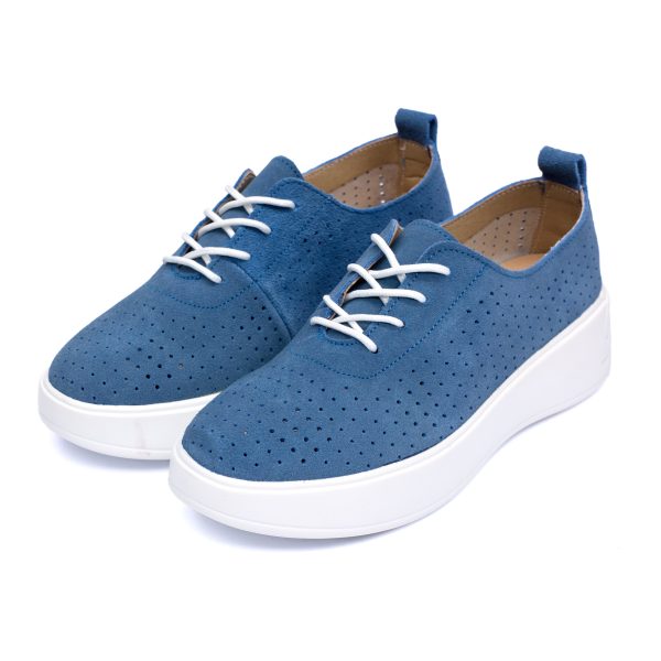 Pantofi piele dama 595003, Albastru - imagine 2