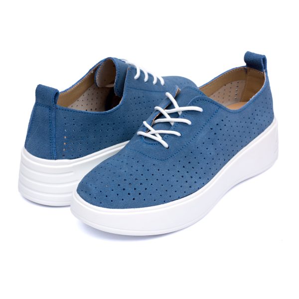 Pantofi piele dama 595003, Albastru - imagine 3