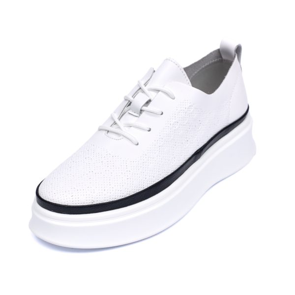 Pantofi piele dama 595001, Alb - imagine 5