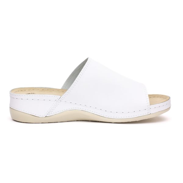 Papuci piele "Tellus" 25-51 Alb - imagine 5