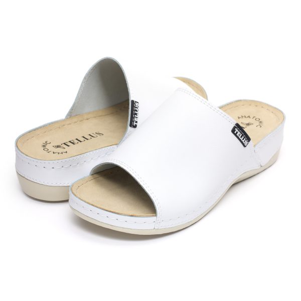 Papuci piele "Tellus" 25-51 Alb - imagine 3